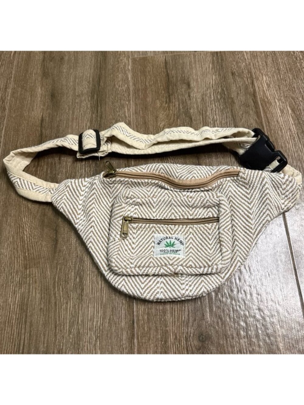 Fair Trade Natural Hemp Fanny Pack Waist Bag Festival Purse